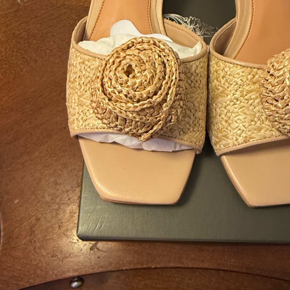 Vince Camuto Beige Woven Mules - Picture 9 of 15